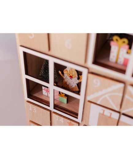 Calendario de Adviento de Madera con Luz LED 37 cm Alparamis