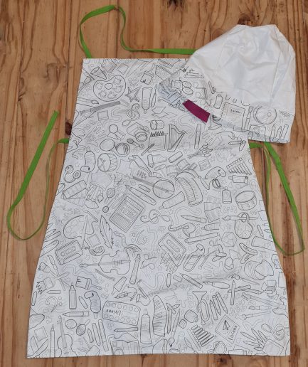 Set de Pintor en Delantal Doble con Bolsillo y Gorro