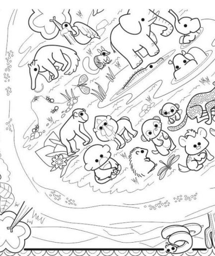 Lona Animales de Tela de Papel para Pintar y Lavar