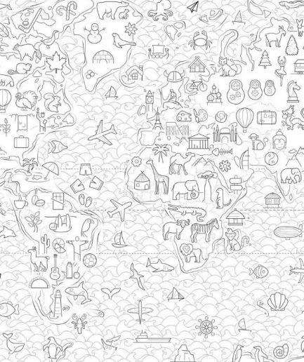 Lona Mapamundi Grande de Tela de Papel para Pintar y Lavar