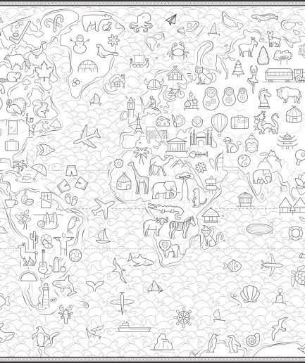 Lona Mapamundi Grande de Tela de Papel para Pintar y Lavar