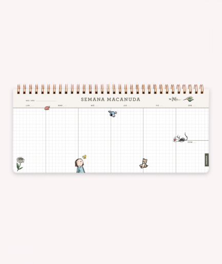 Planificador Semanal Anillado 28x12 cm Macanudo Natflix
