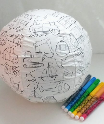Globo Terráqueo Pelota Mediano para Colorear