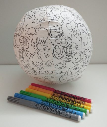Globo Terráqueo Pelota Mediano para Colorear