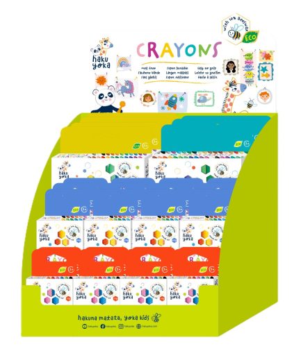 Crayones Spiral Haku Yoka 396 Pz en 4 Formatos con Exhibidor