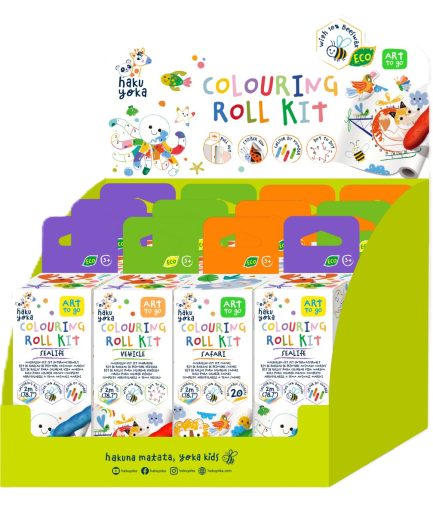 Mini Kit de Rollo para Colorear Haku Yoka 12 Pz en 3 Diseños con Exhibidor