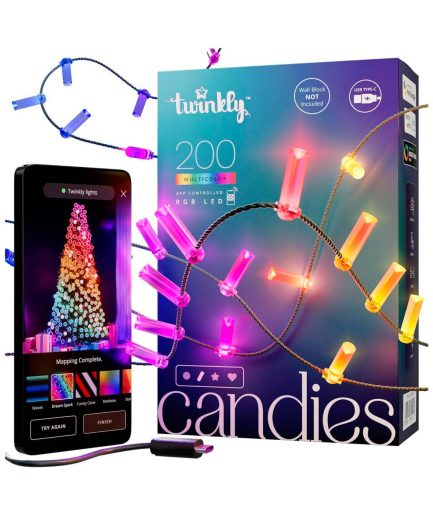 200 Luces LED Decorativas Inteligentes Candies Candles RGB USBC Twinkly