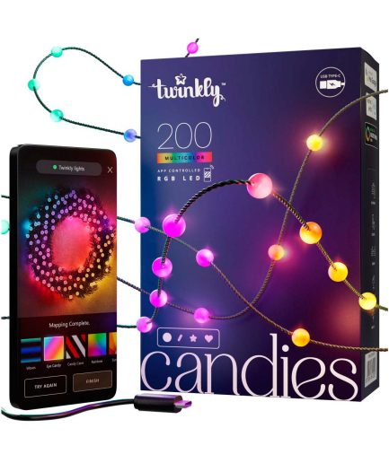 200 Luces LED Decorativas Inteligentes Candies Pearls RGB USBC Twinkly