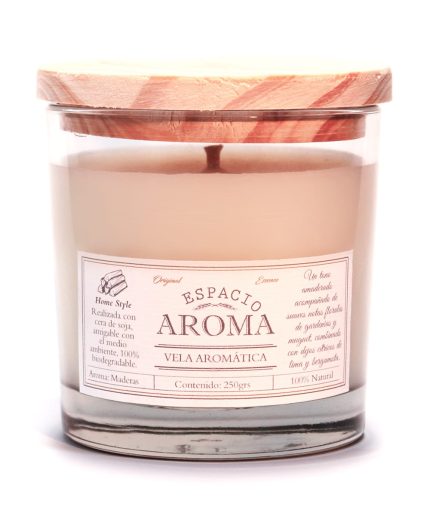 Vela de Soja Aromática 250 g Línea Clásica Maderas Espacio Aroma