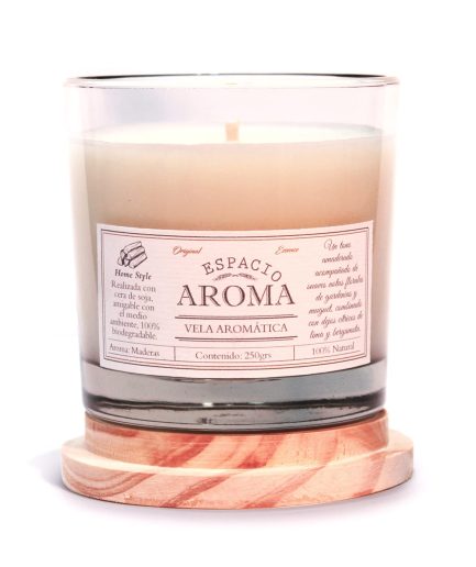 Vela de Soja Aromática 250 g Línea Clásica Maderas Espacio Aroma