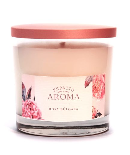 Vela de Soja Aromática 250 g Línea Clásica Rosa Búlgara Espacio Aroma