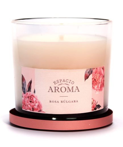 Vela de Soja Aromática 250 g Línea Clásica Rosa Búlgara Espacio Aroma