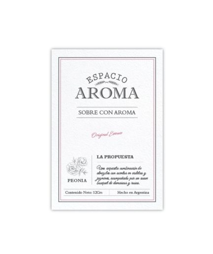 Sobre con Aroma 12 g Línea Clásica Peonia Espacio Aroma