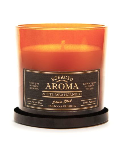 Vela de Soja Aromática 250 g Línea Black Tabaco y Vainilla Espacio Aroma