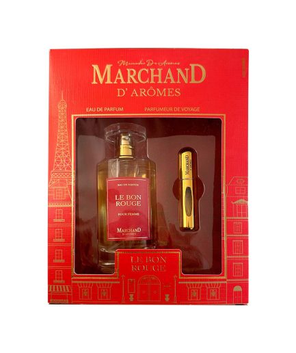 Set de Regalo Marchand D Aromes EDP Le Bon Rouge de 110 ml y Perfumador de Viaje