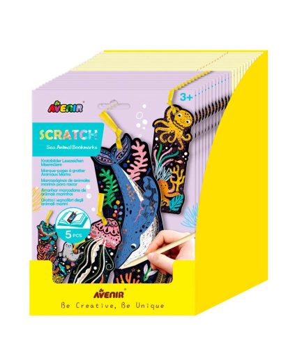 Scratch Art Señaladores 24 Pz en 2 Diseños con Exhibidor Avenir