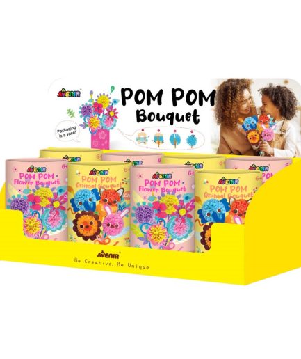 Kits de Pom Pom Bouquet 8 Pz en 2 Diseños con Exhibidor Avenir