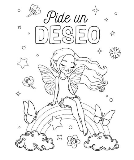 Libro colorear infantil UNICORNIOS Y HADAS