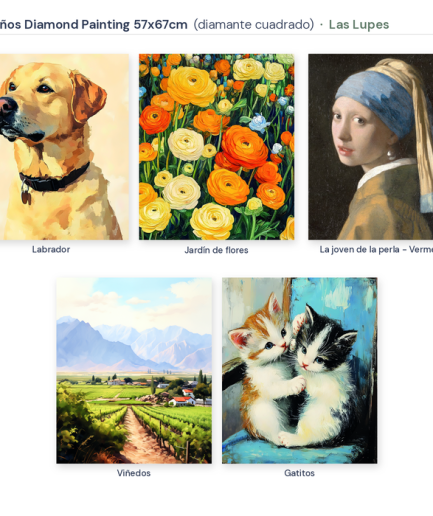Diamond Painting 57x67cm diamante cuadrado - Las Lupes