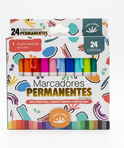 Marcadores permanentes - 24 colores - Las Lupes